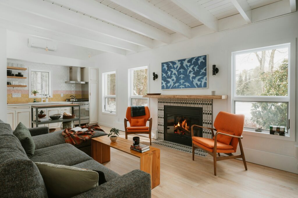 living room with kitchen bar adu