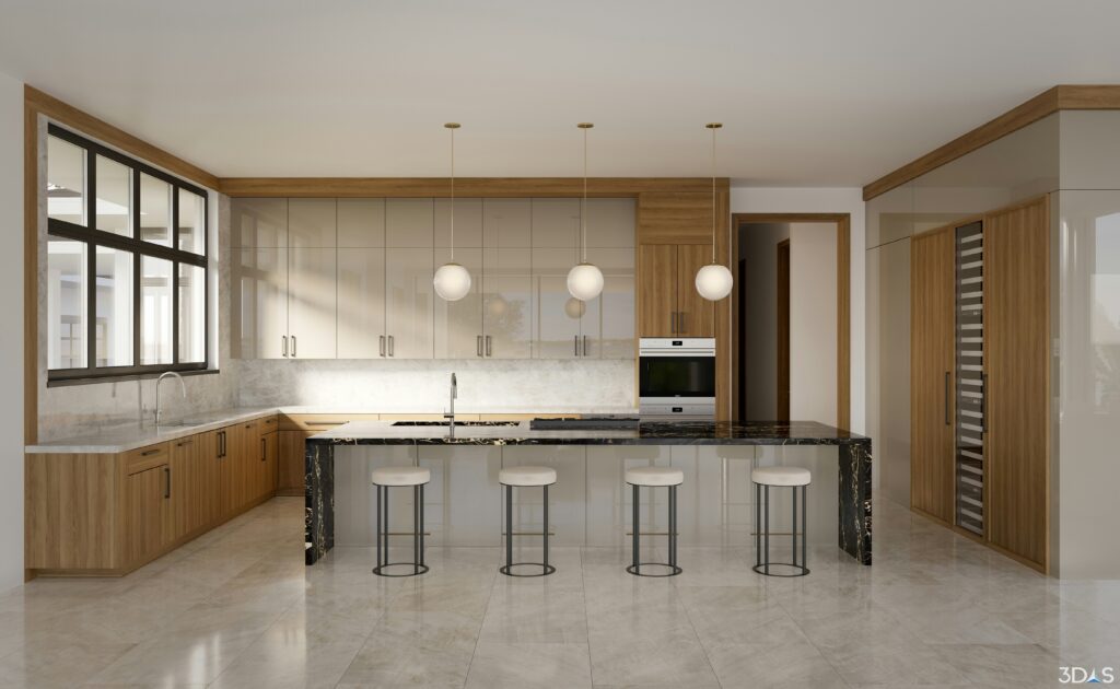 modern kitchen big island