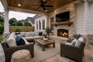 nashville patio fireplace outdoor lounge